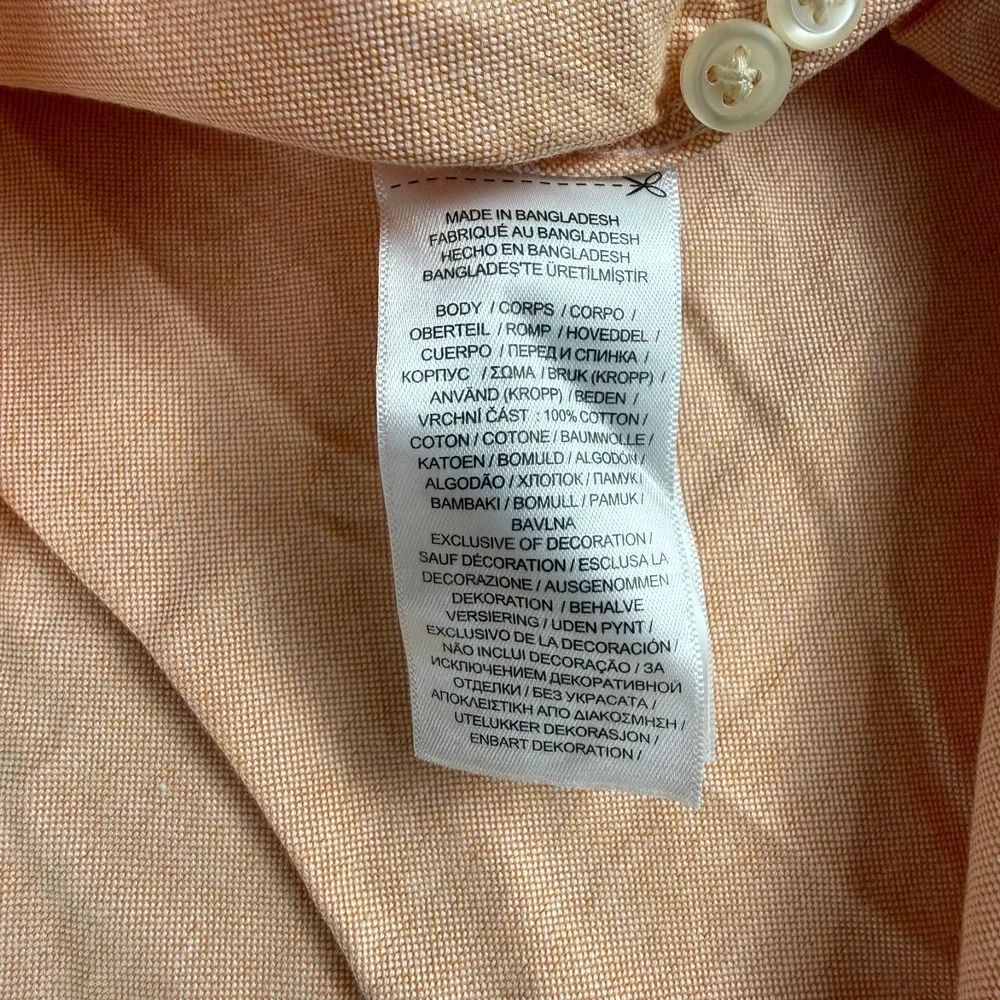 Polo Ralph Lauren Button-Down Shirt Mens XLT Peach Cotton Flesh Pony New NWOT